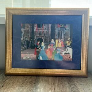 Vintage Disney Cinderella Princess Framed Litograph Art